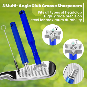 Kit d'accessoires de golf 7 pièces au design OEM, comprenant un aiguiseur, une brosse à eau, une serviette, un étui de nettoyage et un étui pour tees – Idéal comme cadeau de golf - Product Image 3