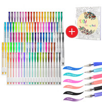 Sacs en PVC en gros, marqueurs gel pailletés néon multicolores, livres de coloriage pour adultes, 100 stylos gel pailletés colorés