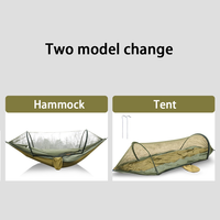 Hamac de parachute pliable portatif avec la tente extérieure de hamacs de filet de moustiquaire avec le poteau de soutien