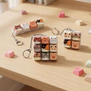 Cat Keycaps Plastic <b>Anime</b> Pattern Finger Button Decompression Shaft Tester Detachable Keycaps Mechanical Keyboard Switch Stress - Product Image 1