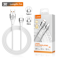 Kabel Data USB Cepat LDNIO LS861 PVC untuk Ponsel, Micro Type C, Pengisian Cepat 1m 30w