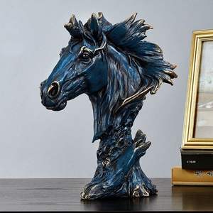 <span class=keywords><strong>Statue</strong></span> de cheval en cuivre bronze personnalisable faite à la main <span class=keywords><strong>Sculpture</strong></span> de tête de cheval arabe en laiton Artisanat métallique unique Figurine Cadeau - Product Image 1