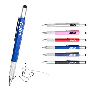 Hot Sales Screen Stylus Metal Ballpoint <b>Pen</b> Customized Logo Personal Advertisement With Multi-Functional Tool 6-in-1 for Gifts - Product Image 1