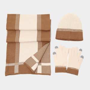 Ensemble trois pièces homme femme : bonnet, gants et écharpe – Nouvelle tendance automne-hiver, haute sensibilité, coutures élégantes, chaud et stylé - Product Image 4
