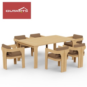 OUTARTS Set <span class=keywords><strong>di</strong></span> Tavolo e Sedie da Esterno per Villa, Piscina, Patio, Resort, Giardino, Hotel, Resistente alle Intemperie - Product Image 2