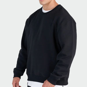 Vendita calda Logo personalizzato autunno <span class=keywords><strong>grigio</strong></span> <span class=keywords><strong>scuro</strong></span> Casual con cappuccio manica lunga calda camicia larga O collo felpe per gli uomini - Product Image 6