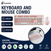 Harga Pabrik Keyboard dan Mouse Nirkabel 2.4G Ultra Tipis Ukuran Penuh Isi Ulang untuk PC Desktop Laptop Kantor Rumah