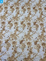 Tissu Popeline 100% Coton Tricoté à la Trame Imprimé Brodé Creux pour Robe, Maillot de Bain, Sac, DIY, Dentelle