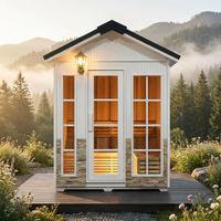 Sauna extérieur en bois massif, type cabine, avec poêle à vapeur, en bois de pruche, pour villa et jardin, pour sauna sec et spa, Roomstock