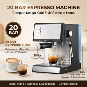 Macchina per Caffè Espresso Elegante con Logo Personalizzato, Valvola di Sicurezza, Rilascio Automatico, Vassoio Raccogligocce Rimovibile, Facile da Pulire, per Casa e Cucina - Product Image 3