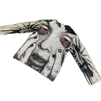 Pull Jacquard Grande Taille Motif Hip-Hop Homme, Streetwear Coton Lourd Tissé pour Rappeur, Vente en Gros