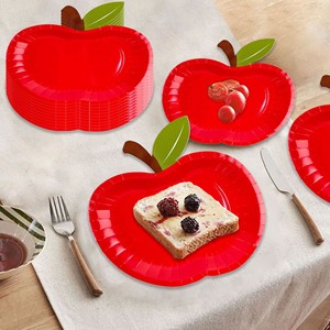 <span class=keywords><strong>Assiettes</strong></span> <span class=keywords><strong>en</strong></span> papier biodégradables <span class=keywords><strong>en</strong></span> forme de pomme rouge personnalisées <span class=keywords><strong>en</strong></span> gros pour la décoration d'événements et de fêtes d'anniversaire pour enfants - Product Image 1