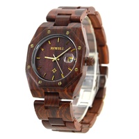 Montre-bracelet en bois de santal rouge pour homme, design unique, décontractée, nouvelle mode, montres à aiguilles, affichage du cadran, 40 mm, fabriquée en Chine