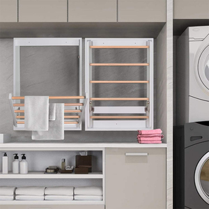 SANIPRO Space-saving Foldable Wooden Clothing <strong>Dryer</strong> <strong>Hanging</strong> <strong>Socks</strong> Towels Racks Collapsible Wall-mounted Storage Drying Rack - Product Image 2