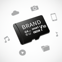Kartu SD Plastik 64GB Kecepatan Tinggi dengan Adaptor SD Kelas 10 untuk Smartphone Tablet Dash Cam Kamera Aksi