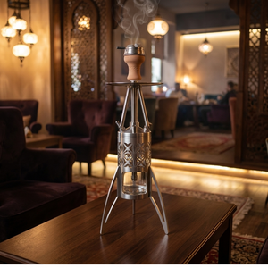 Nouveau modèle de chicha arabe Tall Rocket avec corps en <span class=keywords><strong>bois</strong></span>, aluminium et verre, style européen et américain, pour bar - Product Image 2