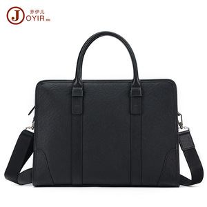 Joyir Men's Genuine Leather <b>Briefcase</b> Black Business Travel Laptop Bag Portable - Product Image 5