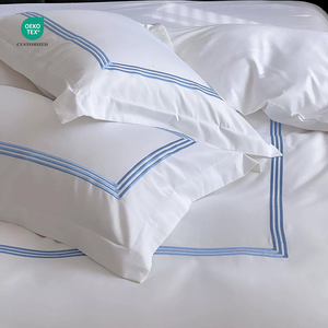 Ensemble de housse de couette de style multiple pour hôtel, coton 60s tissé uni, biologique, 300TC, taille Queen <span class=keywords><strong>King</strong></span>, ensemble de literie toute saison - Product Image 4