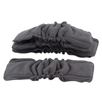 Inserts de couches personnalisés en charbon de bambou à 5 couches avec élastique réglable, réutilisables, lavables et absorbants pour bébés