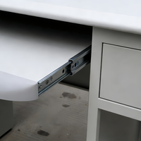 Secrétaire moderne design bureau en métal piédestal latéral unique bureau de professeur en fer Table de bureau en acier avec 3 tiroirs