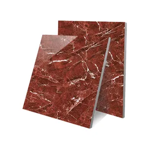800*800 đá cẩm thạch cái nhìn gạch Trung Quốc bán buôn Đỏ Rosso levanto 600x600 đánh bóng tráng men gạch sứ cho sảnh khách sạn