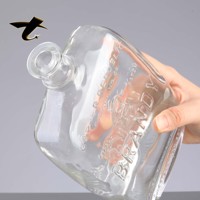 Pot en verre carré de luxe personnalisé 700 ml avec bouchon à vis de qualité alimentaire pour l'emballage de la tequila