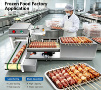 Machine à brochettes de kebab et à shashlik de poulet industrielle, contrôlée par écran tactile PLC et facile à nettoyer