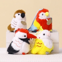 En gros, Porte-clés pendentif en peluche perroquet mignon, figurine à suspendre au sac, mascotte en peluche douce personnalisée, jouet animal en peluche oiseau pour cadeau Q