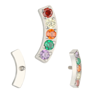 Ultima moda gioielli orecchini titanio 5 CNC Set <span class=keywords><strong>CZ</strong></span> foderato barra curva Piercing corpo alta gioielli Labret borchie - Product Image 3