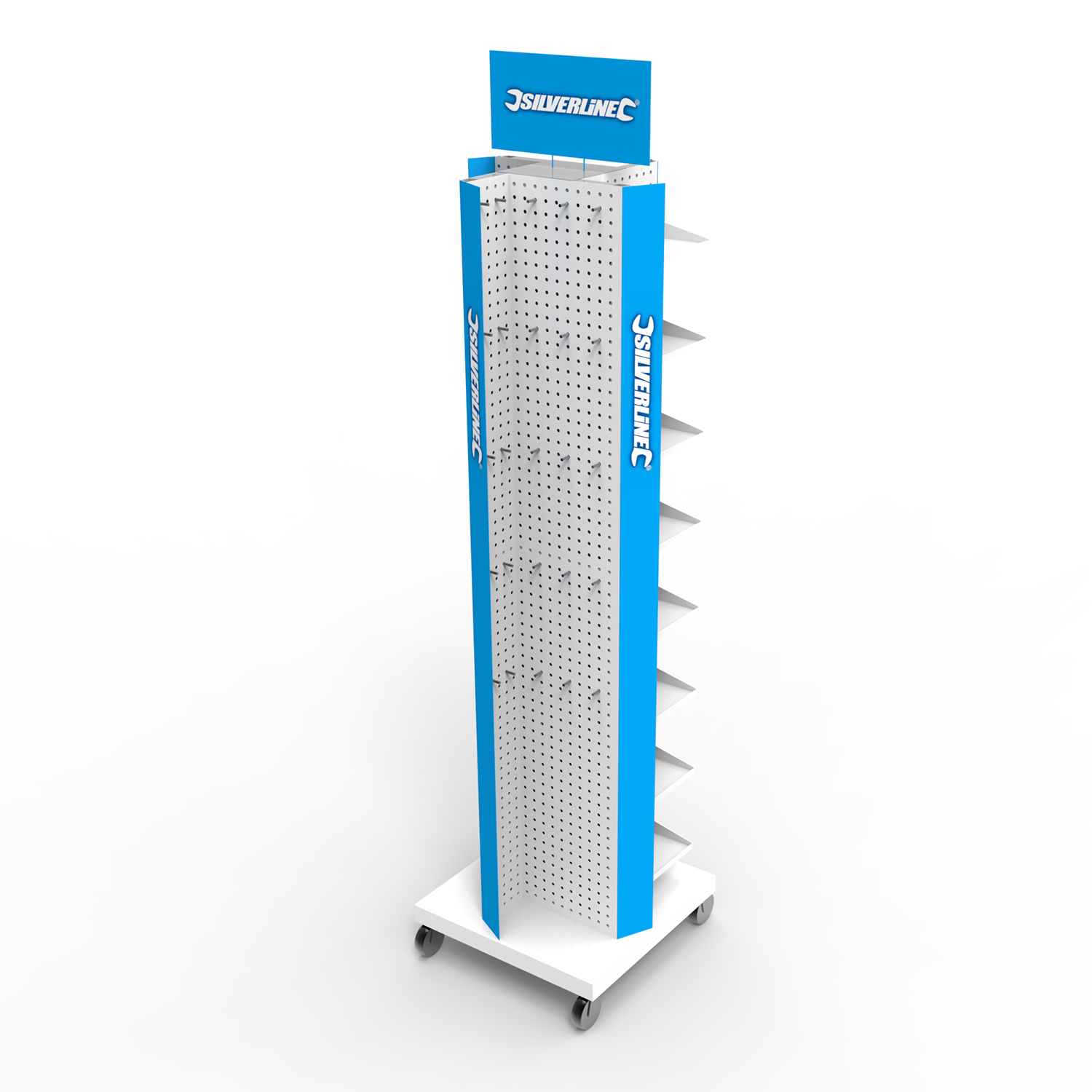 Metal Rotating Four-sided Power Tool Display Stand with Rollers Completely Disassemble Both Sides of the Display Stand — view 6