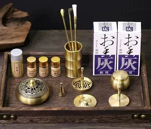 2024 Gdkk Wholesale Incense Holder Set Brass Incense Burner Fine Censer Tool Box Travel Incense Burner Set Gifts and Crafts Metal Kk -