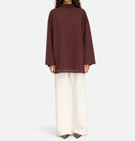 T-shirt Willson Essential élégant à col rond, grande taille, 100 % coton, coupe décontractée, style modeste pour les filles portant le hijab, printemps-été, maxi