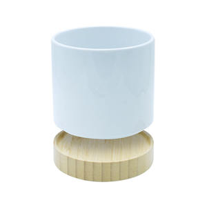 Maceta de Cerámica Sublimable con Base de Bambú, Superficie Imprimible para Diseño Personalizado de Macetas y Decoración del Hogar - Product Image 5