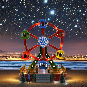 Grande roue <span class=keywords><strong>de</strong></span> carnaval avec lumières LED et gondoles mobiles Article décoratif <span class=keywords><strong>de</strong></span> Noël en plastique - Product Image 4