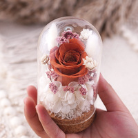 Rose éternelle préservée sous cloche en verre 2025 – Ornement artisanal créatif pour mariage et Noël