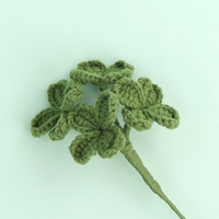 Plantes artificielles au crochet tricotées à la main, feuilles vertes et plantes, matériel floral pour bouquet, décoration de feuilles vertes, arrangement