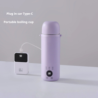 Bouilloire Électrique Portable USB Premium 400W 500ml A+++ avec Contrôle Numérique, Isolation 12H, Anti-Fuite, pour Maison, Voiture, Hôtel, Bureau, Voyage