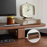 Support d'écran en bois massif personnalisé, support ergonomique pour ordinateur portable de bureau avec étagère de rangement, organisation du bureau