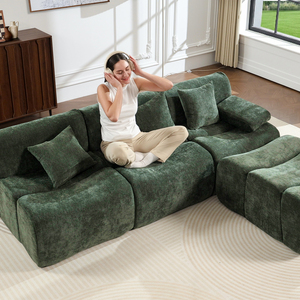 Fast Delivery Time Meroow MS3 UK Stock Bamboo-Style Living Room Modular <b>Sofa</b>, Fast Shipping 45cm High Seat Sectional Couch - Product Image 5