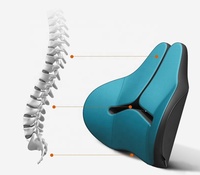 Housse respirante pour oreiller de soutien lombaire de chaise en tricot ergonomique avec mousse à mémoire de forme supérieure pour sièges de voiture et ordinateurs