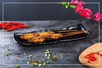 Assiette rectangulaire en mélamine noire incassable de 12,5 pouces pour restaurant japonais