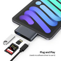 Lector de Tarjetas C4C-A 4 en 1 para iPad Mini, Teléfono Inteligente, Portátil, con Tarjeta SD, Tarjeta Micro SD, Tipo C, OTG Hub, USB C a USB A