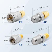 Connecteur coaxial F vers SMA mâle femelle adaptateurs coaxiaux RF en laiton plaqué or pour WiFi, antenne radio CB/amateur/jambon, talkie-walkie