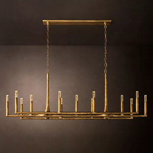 Luxury Dining Room 72" Linear Chandelier Large Restaurant Bar Rectangle Chandelier High Quality Brass Gold Retro LED Chandeliers - Product Image 1