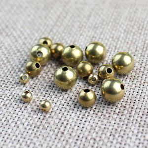 Brass Round Beads 8mm 6mm 4mm Hollow Solid Gold Plated Metal <b>Spacer</b> Beads For DIY Jewelry Making Supplies - Product Image 3