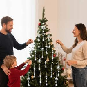 18 pièces de pendentif acrylique décoration de sapin de Noël suspendu acrylique décoration de Noël pendentif goutte de glaçon - Product Image 3