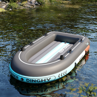 Kayak gonflable en PVC à simple poste, bateau pneumatique à bords hauts, annexe de pêche portable, bateau gonflable pour sports nautiques et rafting