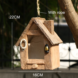 Witt Creative Décoration de jardin Décoration Bois Extérieur <span class=keywords><strong>Maison</strong></span> d'oiseau Hiver Chaud Nid d'oiseau Suspendu Nid Résine Artisanat - Product Image 6