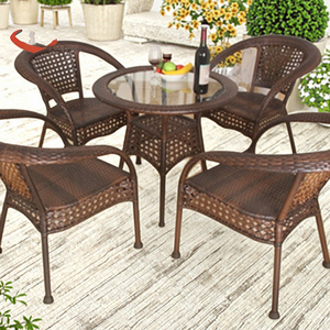 Hot Bán thiết kế hiện đại ngoài trời Vườn giải trí đồ nội thất cánh tay tựa lưng mây không có thể gập lại bàn ghế thiết lập - Product Image 2