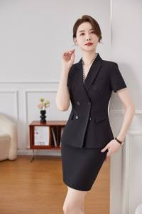Ensemble de tailleur pour femme Yilong à manches courtes pour directrice d'hôtel, uniforme de réception, tenue de travail de bureau d'été - Product Image 6